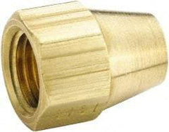 Parker - 5/8" Tube OD, 45° Brass Flared Tube Shorter Nut - 7/8-14 UNF, Flare Ends - Benchmark Tooling