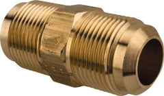 Parker - 3/4" Tube OD, 45° Brass Flared Tube Union - 1-1/16-14 UNF, Flare x Flare Ends - Benchmark Tooling