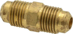 Parker - 5/16" Tube OD, 45° Brass Flared Tube Union - 1/2-20 UNF, Flare x Flare Ends - Benchmark Tooling