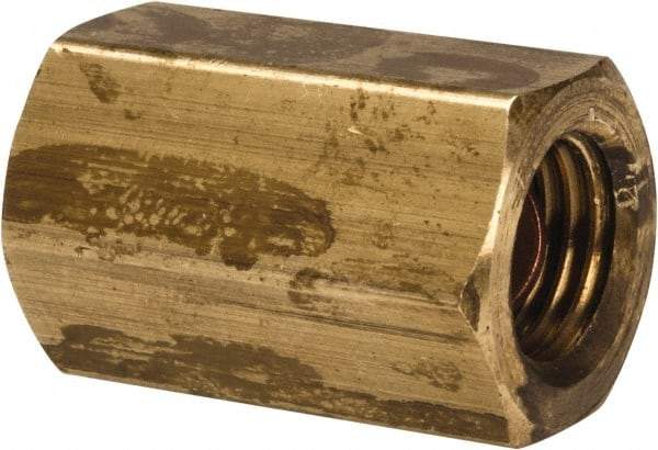 Parker - 1/4" Tube OD, 45° Brass Flared Tube Union Female To Female - 7/16-20 UNF, Flare x Flare Ends - Benchmark Tooling