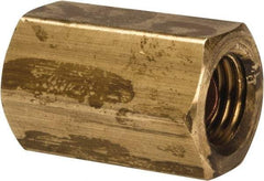 Parker - 1/4" Tube OD, 45° Brass Flared Tube Union Female To Female - 7/16-20 UNF, Flare x Flare Ends - Benchmark Tooling