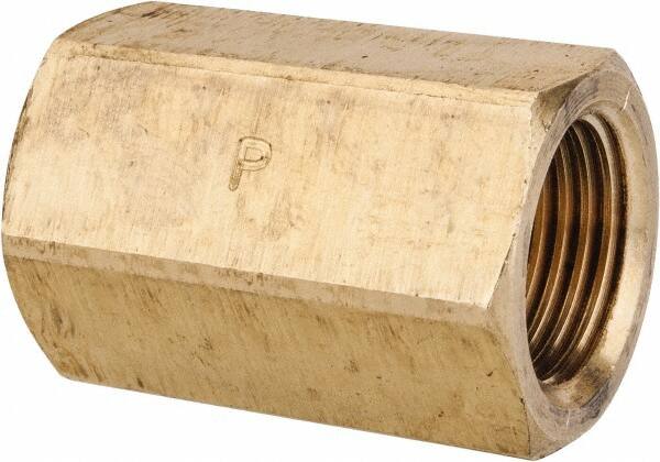 Parker - 3/8" Tube OD, 45° Brass Flared Tube Union Female To Female - 5/8-18 UNF, Flare x Flare Ends - Benchmark Tooling