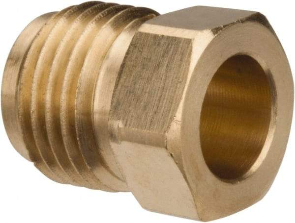 Parker - 5/16" Tube OD, Brass Flared Tube Inverted Piloted Nut - 1/2-20 UNF, Flare Ends - Benchmark Tooling