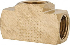 Parker - 5/16" Tube OD, Brass Flared Tube Inverted Union Tee - 1/2-20 UNF, Flare x Flare x Flare Ends - Benchmark Tooling