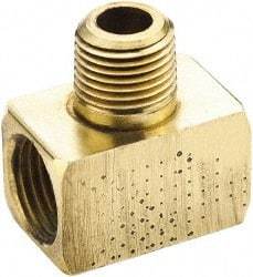 Parker - 1/4" Tube OD, Brass Flared Tube Inverted Male Branch Tee - 1/8-27 NPTF, Flare x MNPTF Ends - Benchmark Tooling