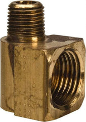 Parker - 3/8" Tube OD, Brass Flared Tube Inverted Male Elbow - 1/8-27 NPTF, Flare x MNPTF Ends - Benchmark Tooling