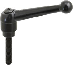 KIPP - M10 x 1.5, 25mm Hub Diam, Zinc Die Cast (Steel Components) Metric Threaded Stud Adjustable Clamping Lever - 50mm Stud Length, 108mm OAL, 67mm High - Benchmark Tooling