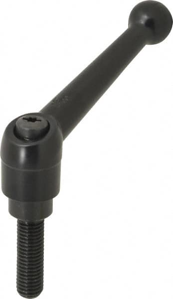 KIPP - M12 x 1.75, 25mm Hub Diam, Zinc Die Cast (Steel Components) Metric Threaded Stud Adjustable Clamping Lever - 40mm Stud Length, 108mm OAL, 67mm High - Benchmark Tooling