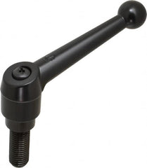 KIPP - M16 x 2.0, 30mm Hub Diam, Zinc Die Cast (Steel Components) Metric Threaded Stud Adjustable Clamping Lever - 40mm Stud Length, 126mm OAL, 79mm High - Benchmark Tooling