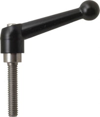 KIPP - 5/16-18, 0.71" Hub Diam, Zinc Die Cast (Stainless Steel Components) Threaded Stud Adjustable Clamping Lever - 1.57" Stud Length, 2.87" OAL, 1.79" High - Benchmark Tooling