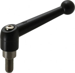 KIPP - M10 x 1.5, 21mm Hub Diam, Zinc Die Cast (Stainless Steel Components) Metric Threaded Stud Adjustable Clamping Lever - 20mm Stud Length, 90mm OAL, 57.5mm High - Benchmark Tooling