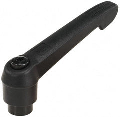 KIPP - M6 x 1.0, 13mm Hub Diam, Glass Fiber (Steel Components) Tapped Adjustable Clamping Lever - 47mm OAL, 30mm High, 9mm Hole Depth - Benchmark Tooling