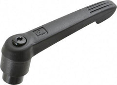 KIPP - 5/16-18, 0.85" Hub Diam, Glass Fiber (Steel Components) Tapped Adjustable Clamping Lever - 3.6" OAL, 2.11" High, 0.55" Hole Depth - Benchmark Tooling