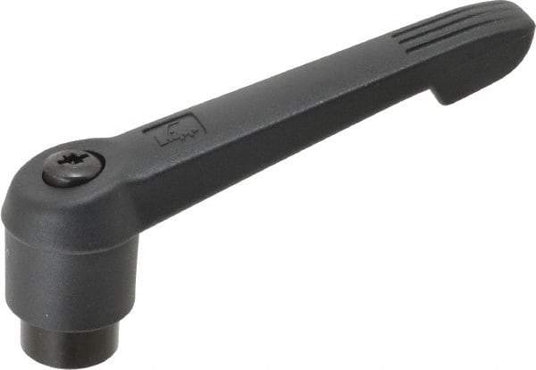KIPP - M16 x 2.0, 30mm Hub Diam, Glass Fiber (Steel Components) Tapped Adjustable Clamping Lever - 126mm OAL, 72mm High, 23mm Hole Depth - Benchmark Tooling