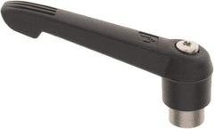 KIPP - 5/16-18, 0.85" Hub Diam, Glass Fiber (Stainless Steel Components) Tapped Adjustable Clamping Lever - 3.6" OAL, 2.11" High, 0.55" Hole Depth - Benchmark Tooling