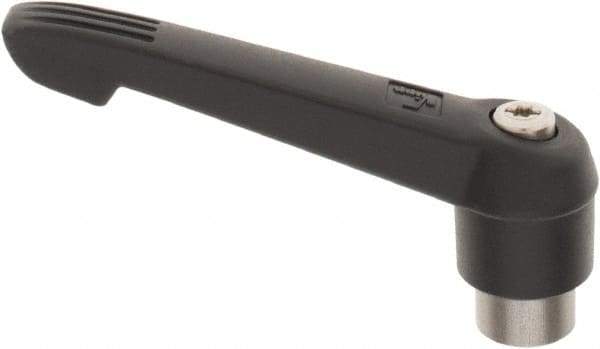 KIPP - 3/8-16, 0.85" Hub Diam, Glass Fiber (Stainless Steel Components) Tapped Adjustable Clamping Lever - 3.6" OAL, 2.11" High, 0.55" Hole Depth - Benchmark Tooling