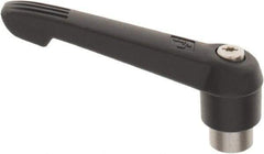 KIPP - 3/8-16, 0.85" Hub Diam, Glass Fiber (Stainless Steel Components) Tapped Adjustable Clamping Lever - 3.6" OAL, 2.11" High, 0.55" Hole Depth - Benchmark Tooling