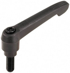 KIPP - 5/8-11, 1.18" Hub Diam, Glass Fiber (Steel Components) Threaded Stud Adjustable Clamping Lever - 1.57" Stud Length, 4.96" OAL, 2.83" High - Benchmark Tooling