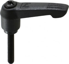KIPP - #10-24, 0.51" Hub Diam, Glass Fiber (Steel Components) Threaded Stud Adjustable Clamping Lever - 1.18" Stud Length, 1.85" OAL, 1.18" High - Benchmark Tooling