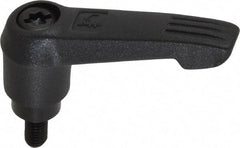 KIPP - #10-32, 0.51" Hub Diam, Glass Fiber (Steel Components) Threaded Stud Adjustable Clamping Lever - 0.39" Stud Length, 1.85" OAL, 1.18" High - Benchmark Tooling