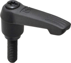 KIPP - 1/4-20, 0.51" Hub Diam, Glass Fiber (Steel Components) Threaded Stud Adjustable Clamping Lever - 0.79" Stud Length, 1.85" OAL, 1.18" High - Benchmark Tooling