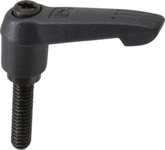 KIPP - 1/4-20, 0.51" Hub Diam, Glass Fiber (Steel Components) Threaded Stud Adjustable Clamping Lever - 0.98" Stud Length, 1.85" OAL, 1.18" High - Benchmark Tooling