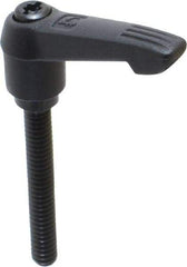 KIPP - 1/4-20, 0.51" Hub Diam, Glass Fiber (Steel Components) Threaded Stud Adjustable Clamping Lever - 1.77" Stud Length, 1.85" OAL, 1.18" High - Benchmark Tooling