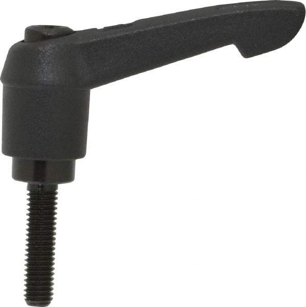 KIPP - M5 x 0.8, 13mm Hub Diam, Glass Fiber (Steel Components) Metric Threaded Stud Adjustable Clamping Lever - 20mm Stud Length, 47mm OAL, 30mm High - Benchmark Tooling