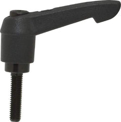 KIPP - M5 x 0.8, 13mm Hub Diam, Glass Fiber (Steel Components) Metric Threaded Stud Adjustable Clamping Lever - 20mm Stud Length, 47mm OAL, 30mm High - Benchmark Tooling