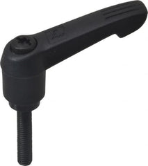 KIPP - M5 x 0.8, 13mm Hub Diam, Glass Fiber (Steel Components) Metric Threaded Stud Adjustable Clamping Lever - 25mm Stud Length, 47mm OAL, 30mm High - Benchmark Tooling