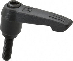 KIPP - M6 x 1.0, 13mm Hub Diam, Glass Fiber (Steel Components) Metric Threaded Stud Adjustable Clamping Lever - 20mm Stud Length, 47mm OAL, 30mm High - Benchmark Tooling