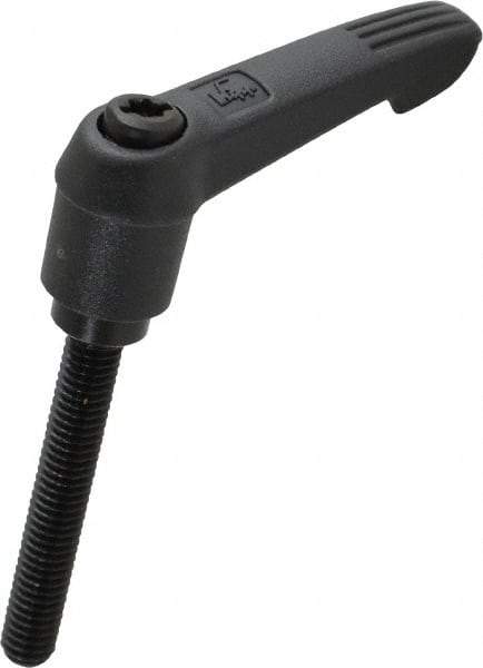 KIPP - M6 x 1.0, 13mm Hub Diam, Glass Fiber (Steel Components) Metric Threaded Stud Adjustable Clamping Lever - 40mm Stud Length, 47mm OAL, 30mm High - Benchmark Tooling