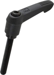 KIPP - M6 x 1.0, 13mm Hub Diam, Glass Fiber (Steel Components) Metric Threaded Stud Adjustable Clamping Lever - 40mm Stud Length, 47mm OAL, 30mm High - Benchmark Tooling