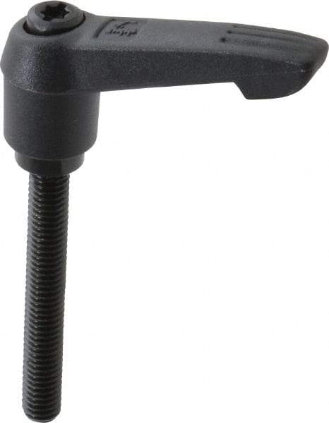 KIPP - M6 x 1.0, 13mm Hub Diam, Glass Fiber (Steel Components) Metric Threaded Stud Adjustable Clamping Lever - 45mm Stud Length, 47mm OAL, 30mm High - Benchmark Tooling