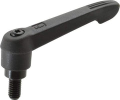 KIPP - 5/16-18, 0.71" Hub Diam, Glass Fiber (Steel Components) Threaded Stud Adjustable Clamping Lever - 0.59" Stud Length, 2.95" OAL, 1.63" High - Benchmark Tooling
