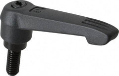KIPP - 5/16-18, 0.71" Hub Diam, Glass Fiber (Steel Components) Threaded Stud Adjustable Clamping Lever - 0.79" Stud Length, 2.95" OAL, 1.63" High - Benchmark Tooling