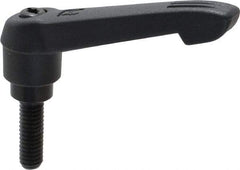 KIPP - 5/16-18, 0.71" Hub Diam, Glass Fiber (Steel Components) Threaded Stud Adjustable Clamping Lever - 0.98" Stud Length, 2.95" OAL, 1.63" High - Benchmark Tooling