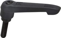 KIPP - 5/16-18, 0.71" Hub Diam, Glass Fiber (Steel Components) Threaded Stud Adjustable Clamping Lever - 1.18" Stud Length, 2.95" OAL, 1.63" High - Benchmark Tooling
