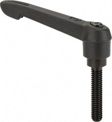 KIPP - 5/16-18, 0.71" Hub Diam, Glass Fiber (Steel Components) Threaded Stud Adjustable Clamping Lever - 1.57" Stud Length, 2.95" OAL, 1.63" High - Benchmark Tooling