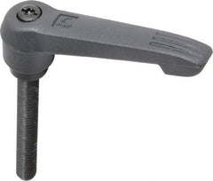 KIPP - 5/16-18, 0.71" Hub Diam, Glass Fiber (Steel Components) Threaded Stud Adjustable Clamping Lever - 2.36" Stud Length, 2.95" OAL, 1.63" High - Benchmark Tooling