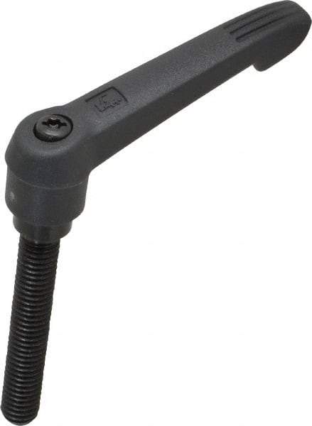 KIPP - 3/8-16, 0.71" Hub Diam, Glass Fiber (Steel Components) Threaded Stud Adjustable Clamping Lever - 2.36" Stud Length, 2.95" OAL, 1.63" High - Benchmark Tooling