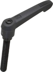 KIPP - 3/8-16, 0.71" Hub Diam, Glass Fiber (Steel Components) Threaded Stud Adjustable Clamping Lever - 2.36" Stud Length, 2.95" OAL, 1.63" High - Benchmark Tooling