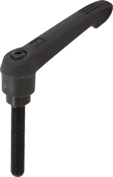 KIPP - M8 x 1.25, 18mm Hub Diam, Glass Fiber (Steel Components) Metric Threaded Stud Adjustable Clamping Lever - 45mm Stud Length, 75mm OAL, 41.5mm High - Benchmark Tooling