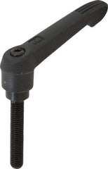KIPP - M8 x 1.25, 18mm Hub Diam, Glass Fiber (Steel Components) Metric Threaded Stud Adjustable Clamping Lever - 45mm Stud Length, 75mm OAL, 41.5mm High - Benchmark Tooling