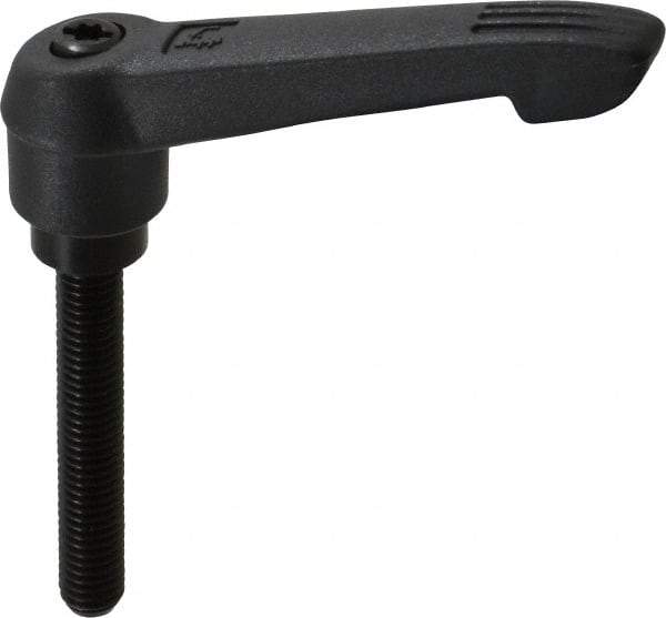 KIPP - M8 x 1.25, 18mm Hub Diam, Glass Fiber (Steel Components) Metric Threaded Stud Adjustable Clamping Lever - 50mm Stud Length, 75mm OAL, 41.5mm High - Benchmark Tooling