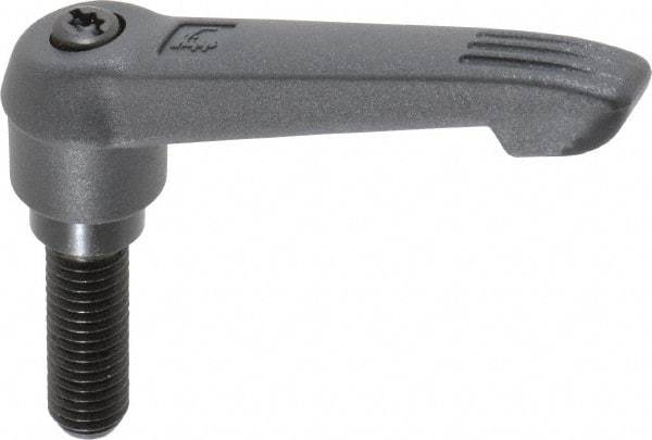 KIPP - M10 x 1.5, 18mm Hub Diam, Glass Fiber (Steel Components) Metric Threaded Stud Adjustable Clamping Lever - 30mm Stud Length, 75mm OAL, 41.5mm High - Benchmark Tooling