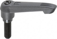 KIPP - M10 x 1.5, 18mm Hub Diam, Glass Fiber (Steel Components) Metric Threaded Stud Adjustable Clamping Lever - 30mm Stud Length, 75mm OAL, 41.5mm High - Benchmark Tooling