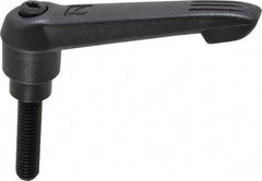KIPP - 3/8-16, 0.85" Hub Diam, Glass Fiber (Steel Components) Threaded Stud Adjustable Clamping Lever - 1.57" Stud Length, 3.6" OAL, 2.11" High - Benchmark Tooling