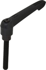 KIPP - 3/8-16, 0.85" Hub Diam, Glass Fiber (Steel Components) Threaded Stud Adjustable Clamping Lever - 2.36" Stud Length, 3.6" OAL, 2.11" High - Benchmark Tooling