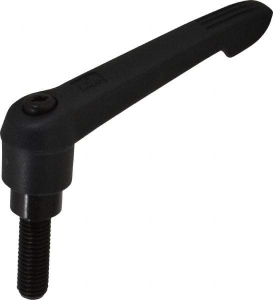 KIPP - M10 x 1.5, 21.5mm Hub Diam, Glass Fiber (Steel Components) Metric Threaded Stud Adjustable Clamping Lever - 30mm Stud Length, 91.5mm OAL, 53.5mm High - Benchmark Tooling